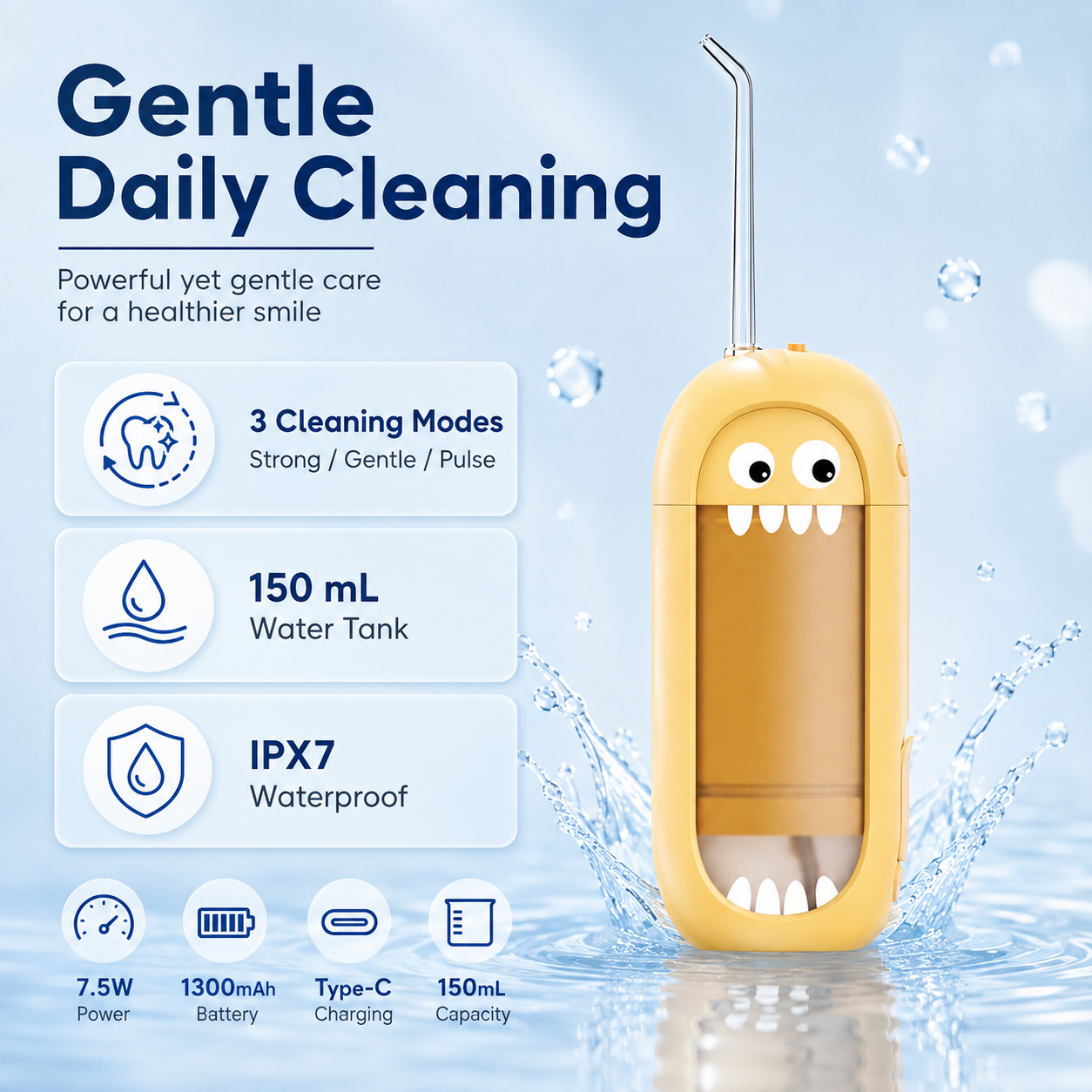 Dentson Mini Water Flosser – Standard or UV Sanitizing Edition