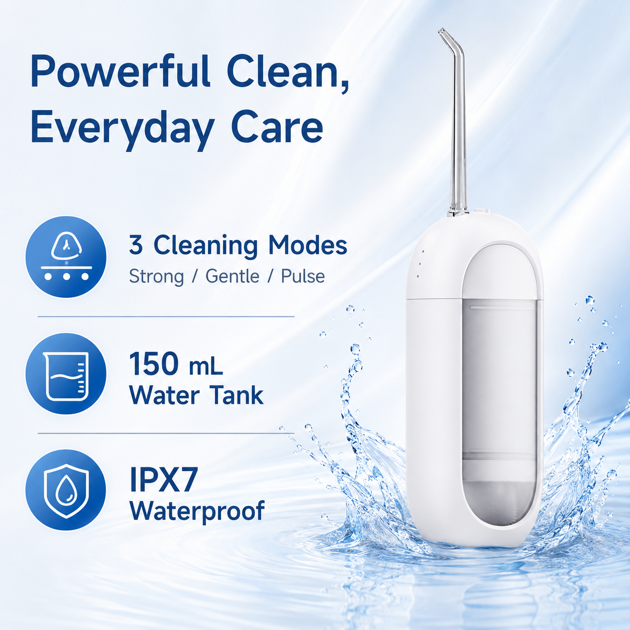 Dentson Mini Travel Water Flosser – Optional UV Sanitizing Edition