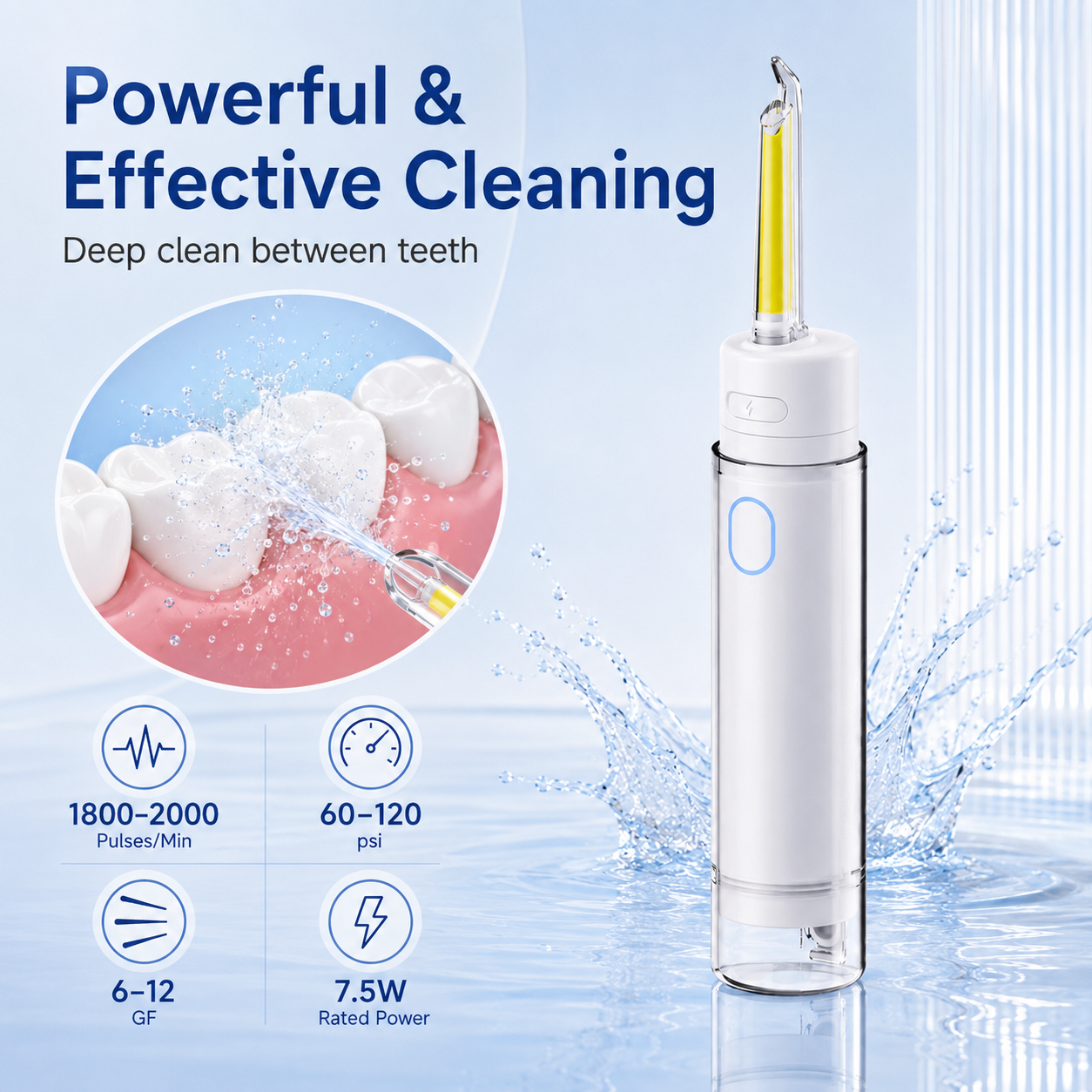 Dentson Mini Water Flosser – Dual Tank Portable Design