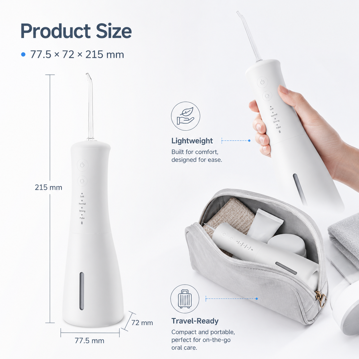 Dentson 4-Mode Cordless Water Flosser – Deep Clean, Everyday Comfort