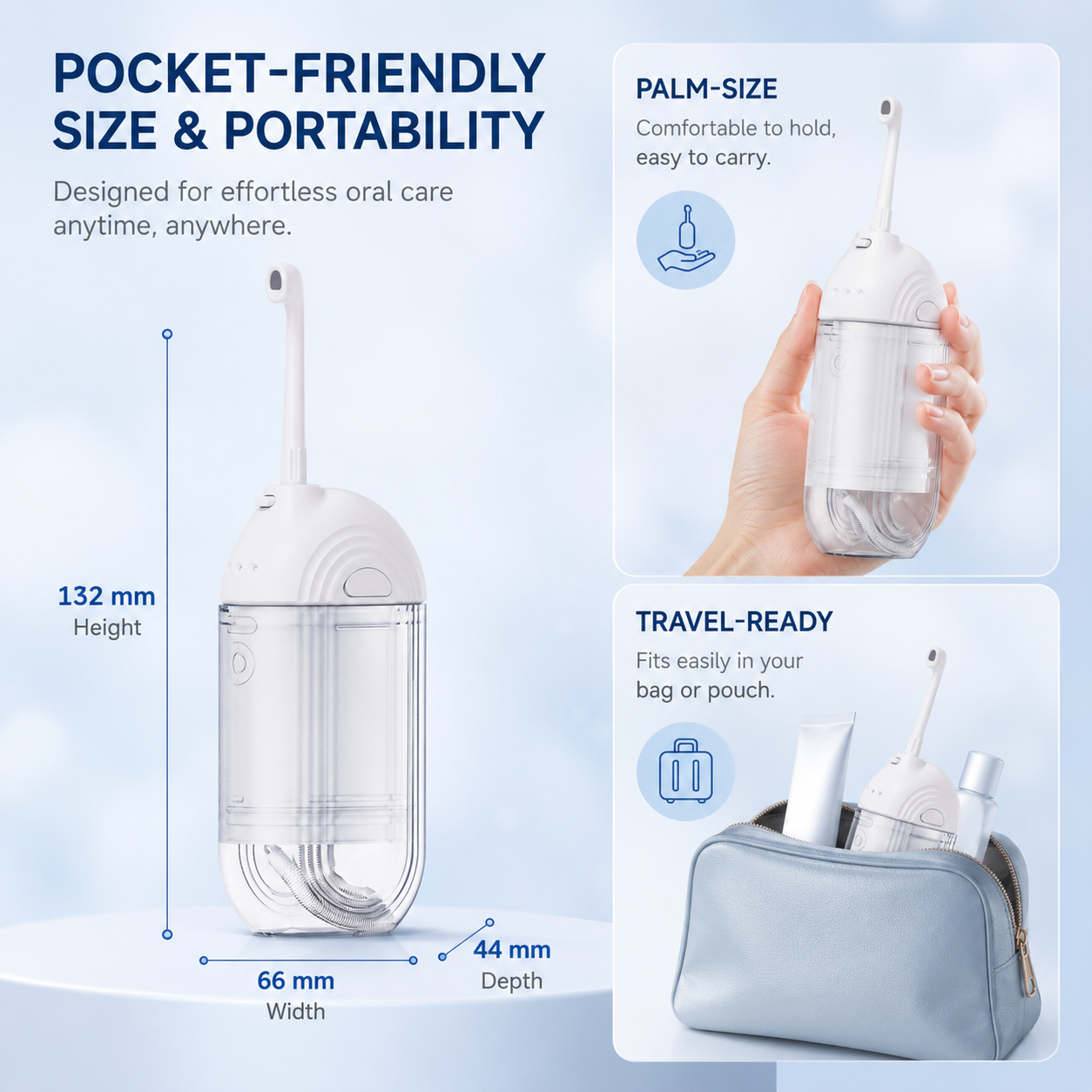 Dentson Collapsible Water Flosser – Compact Travel Design