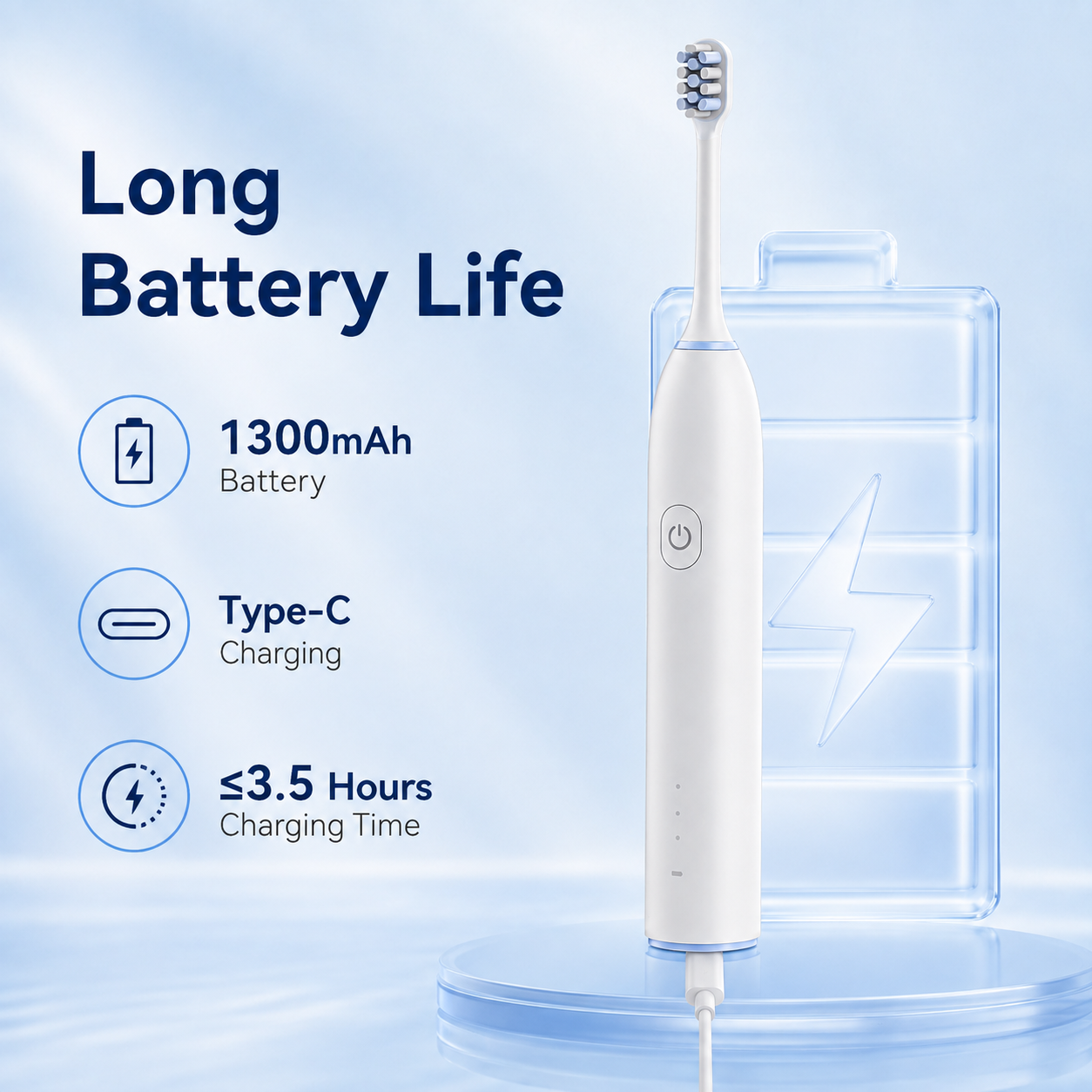 Dentson Sonic Electric Toothbrush – 3 Modes, Smart Timer