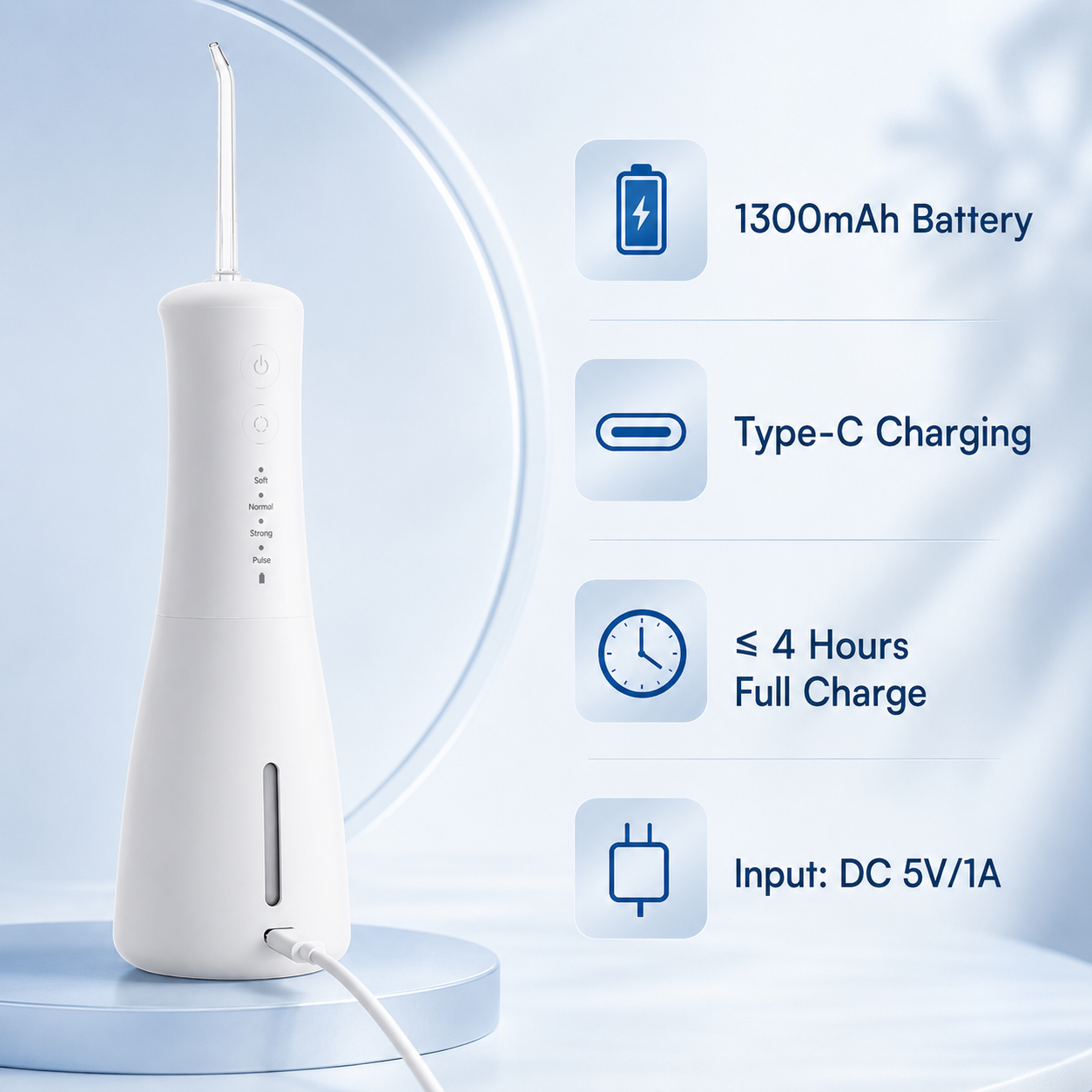 Dentson 4-Mode Cordless Water Flosser – Deep Clean, Everyday Comfort