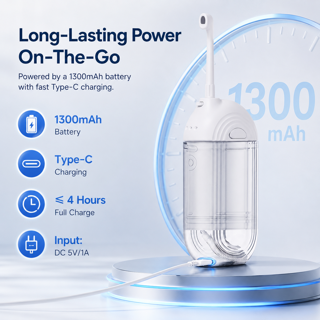 Dentson Collapsible Water Flosser – Compact Travel Design
