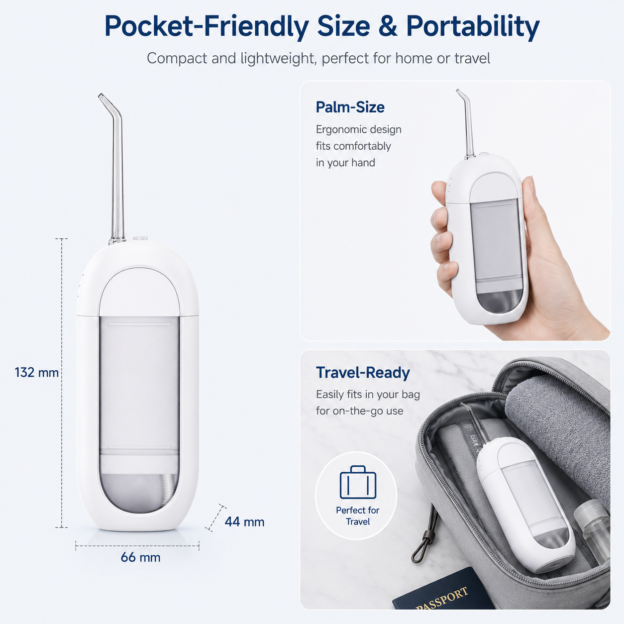 Dentson Mini Travel Water Flosser – Optional UV Sanitizing Edition