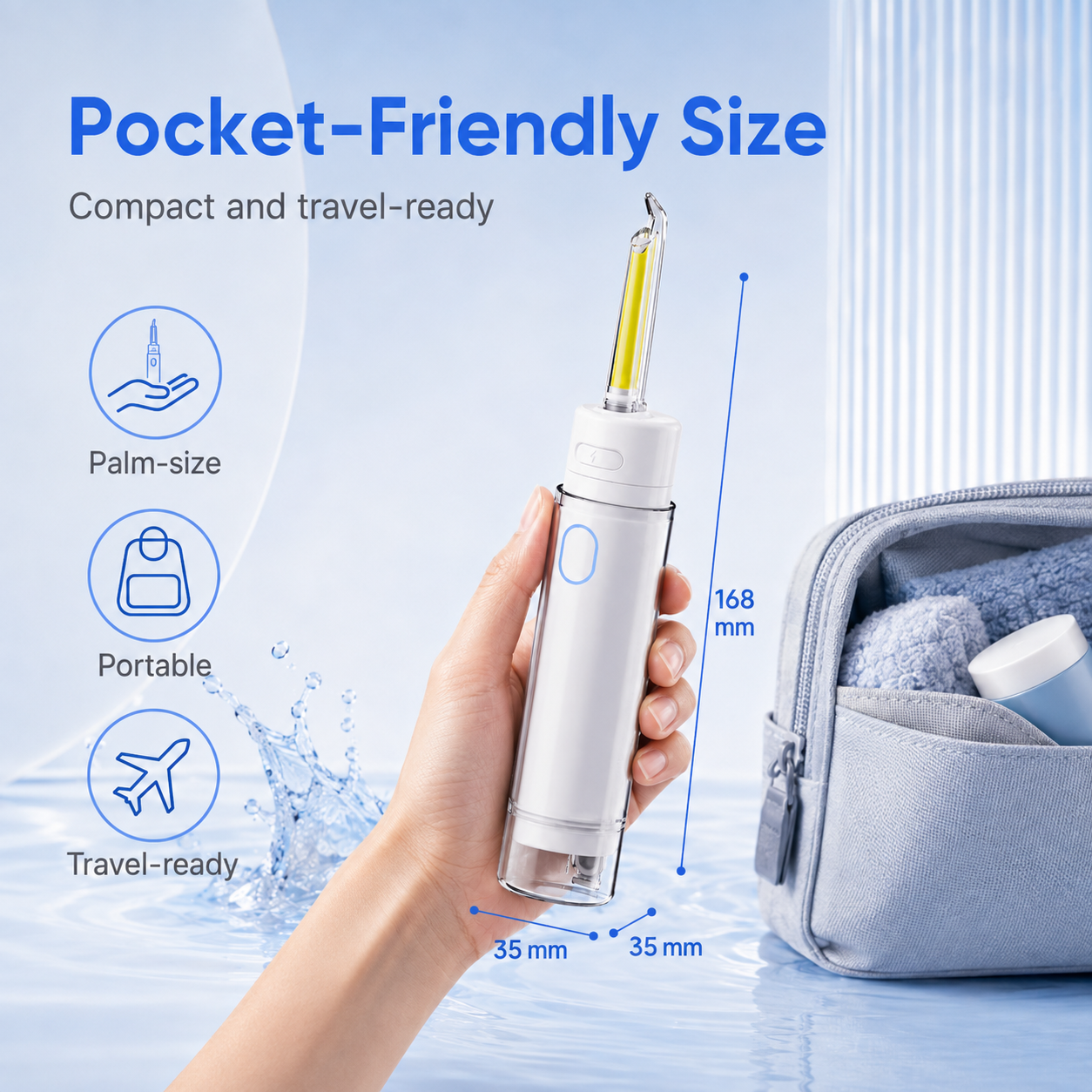 Dentson Mini Water Flosser – Dual Tank Portable Design