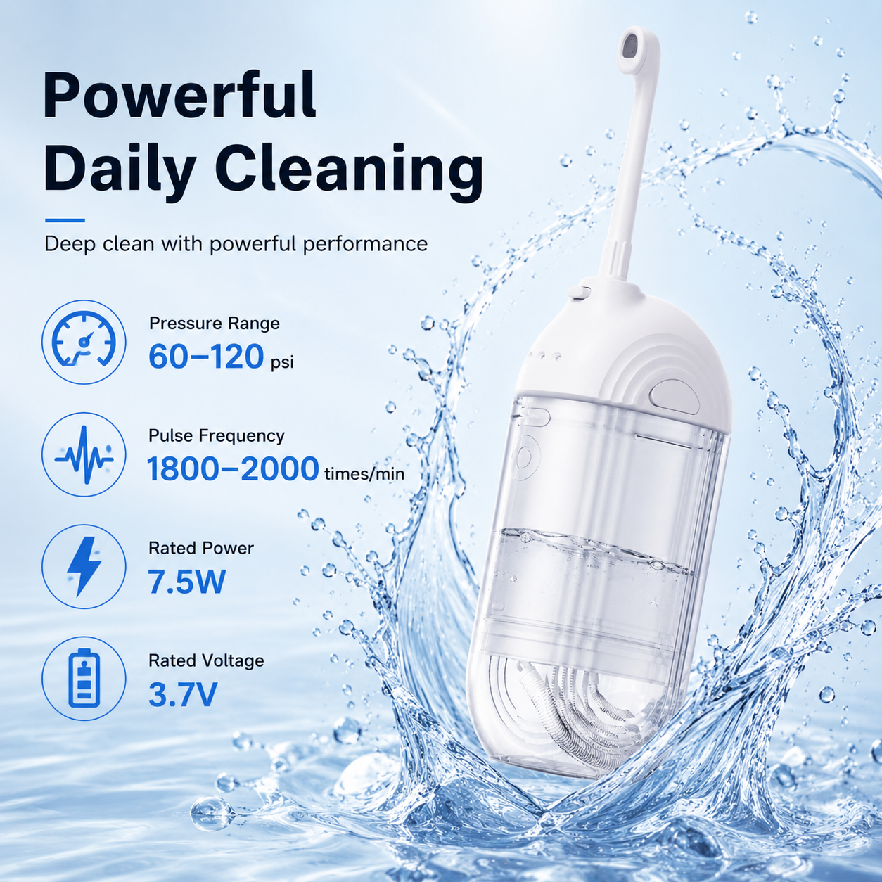 Dentson Collapsible Water Flosser – Compact Travel Design