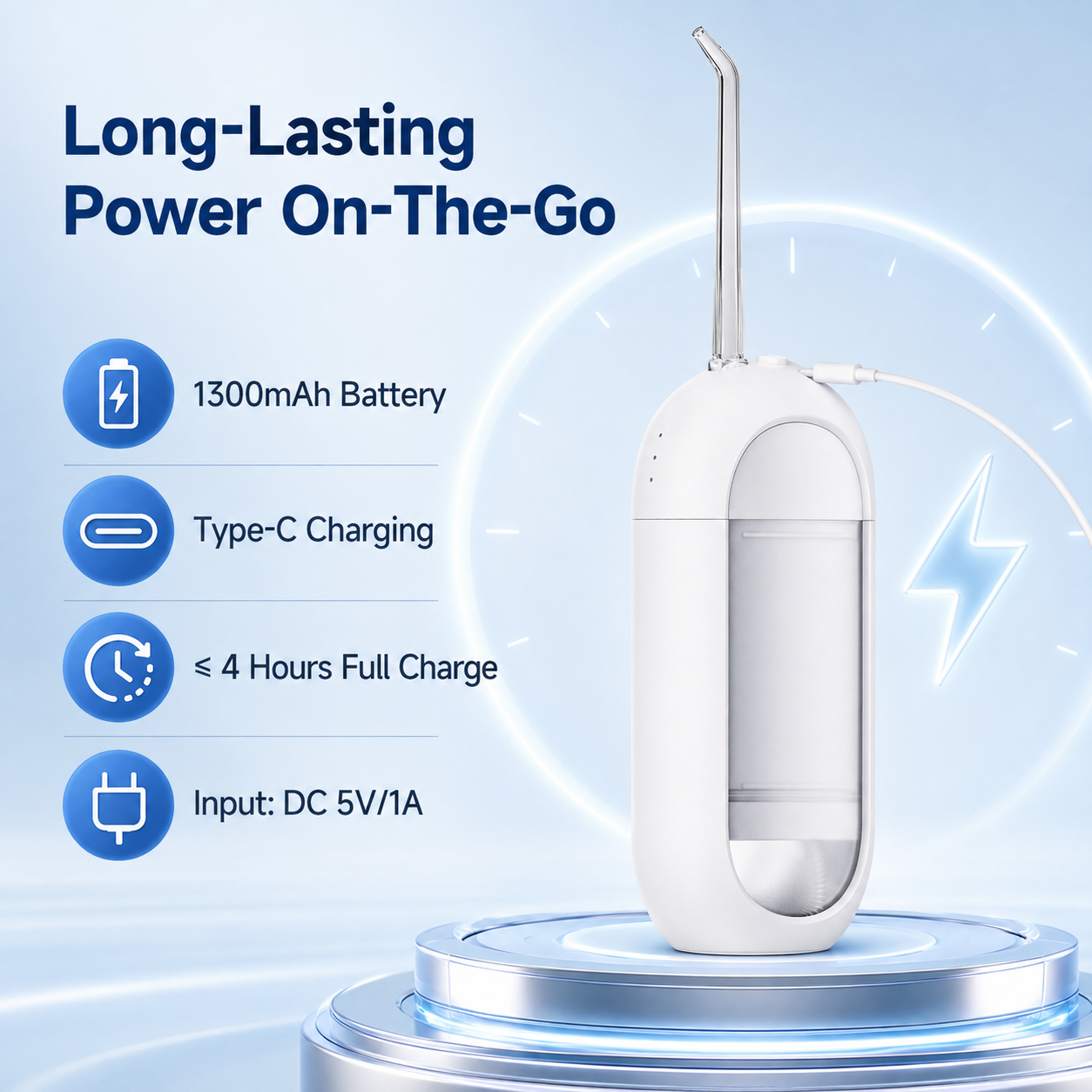 Dentson Mini Travel Water Flosser – Optional UV Sanitizing Edition