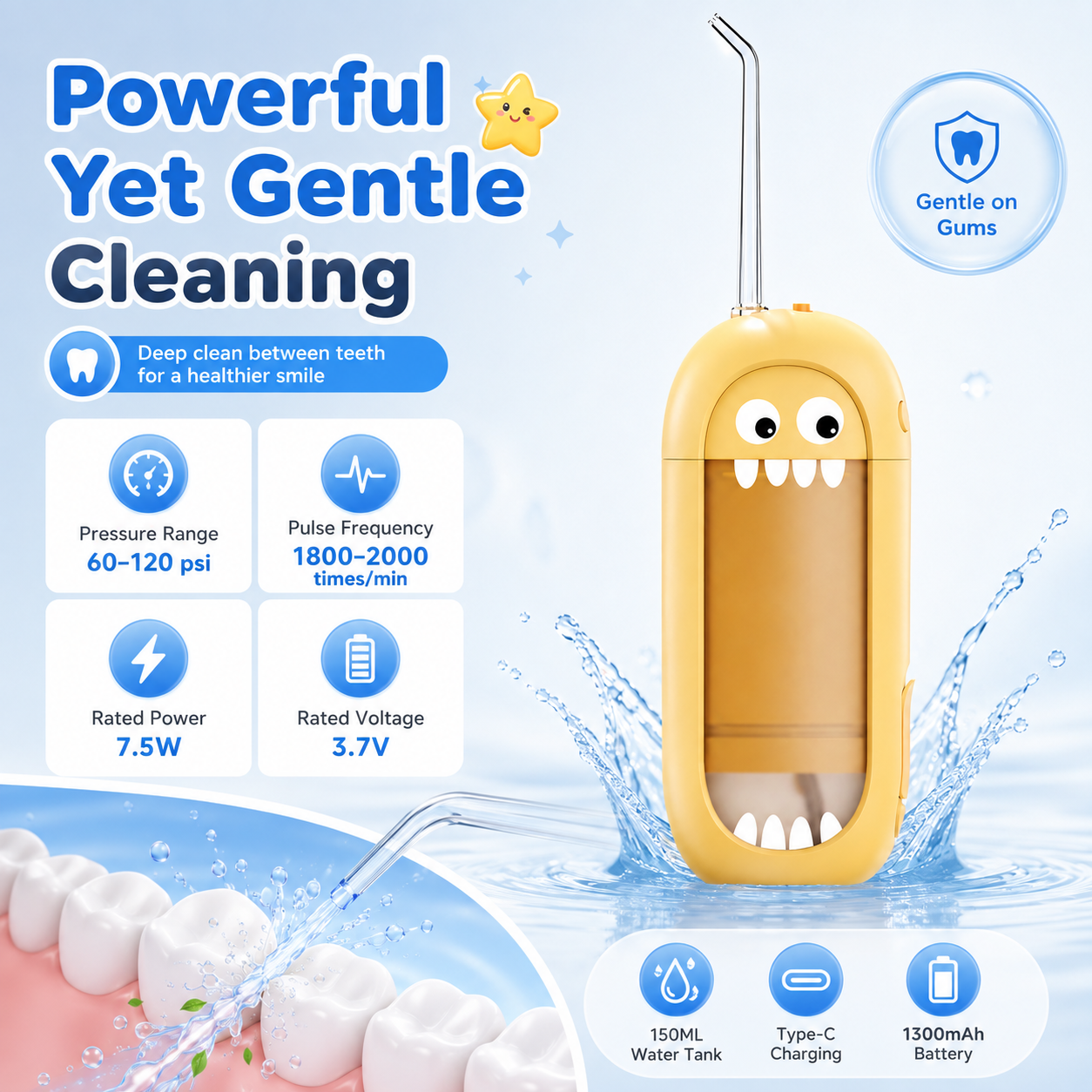 Dentson Mini Water Flosser – Standard or UV Sanitizing Edition