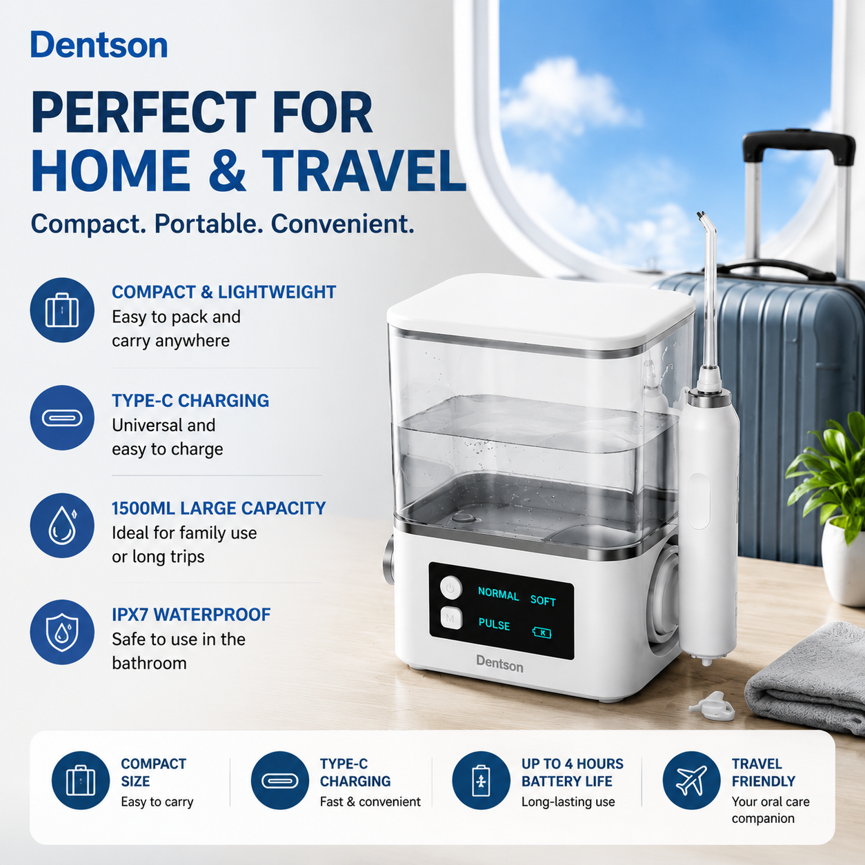 Dentson Home Water Flosser – Professional Deep Clean